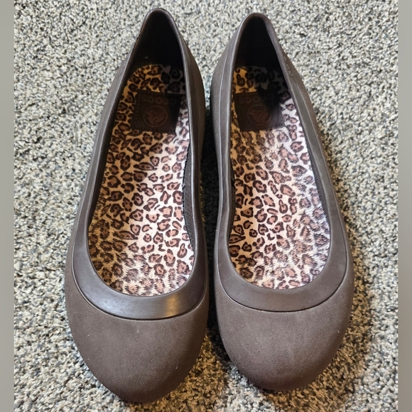 Crocs Mammoth Ballet Flats Brown Womens size 8 - Picture 2 of 10